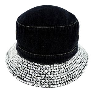 Gorgeous Black Beaded Jean Bling Bucket Hat.